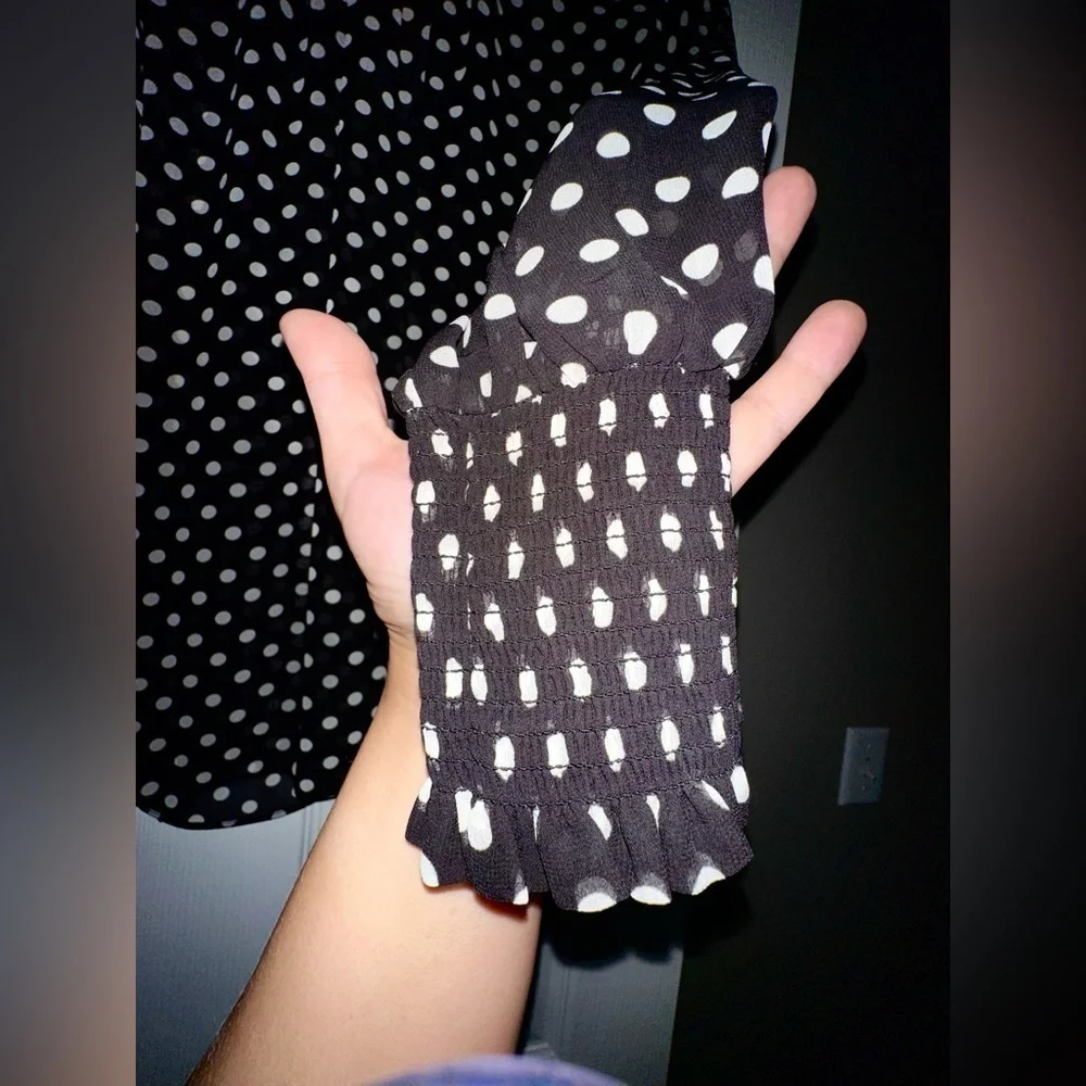 RARE KATE SPADE NWT domino dot chiffon top— size XS